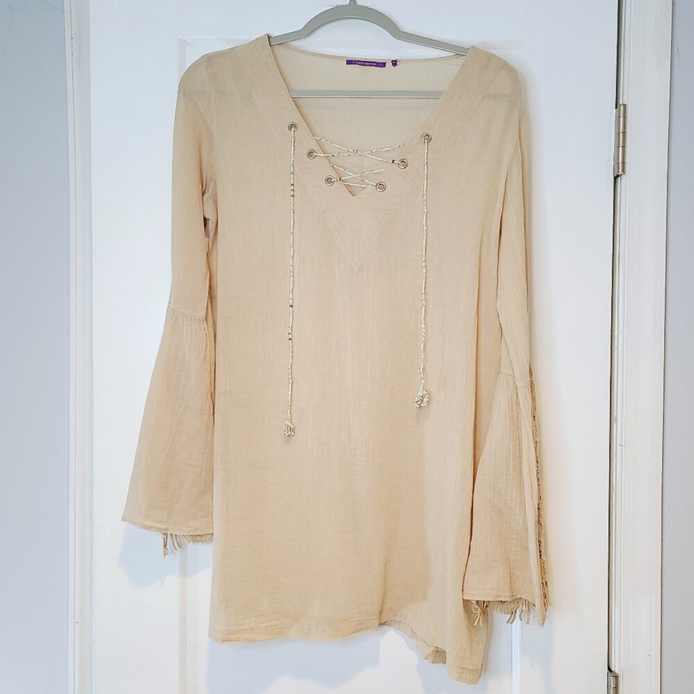 Amita Naithani Sheer Boho Beach Coverup Tunic S